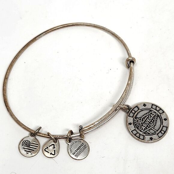 ALEX and ANI Las Vegas Bangle Bracelet Silver Tone - Picture 1 of 6